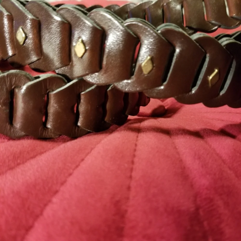 Braided Belt Brown Womens Size Medium/Large Bonded Leather